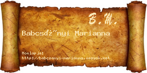 Babcsányi Marianna névjegykártya